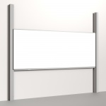 Pylonentafel, 300x120 cm, 1-flächig, höhenverstellbar, Stahlemaille weiß 